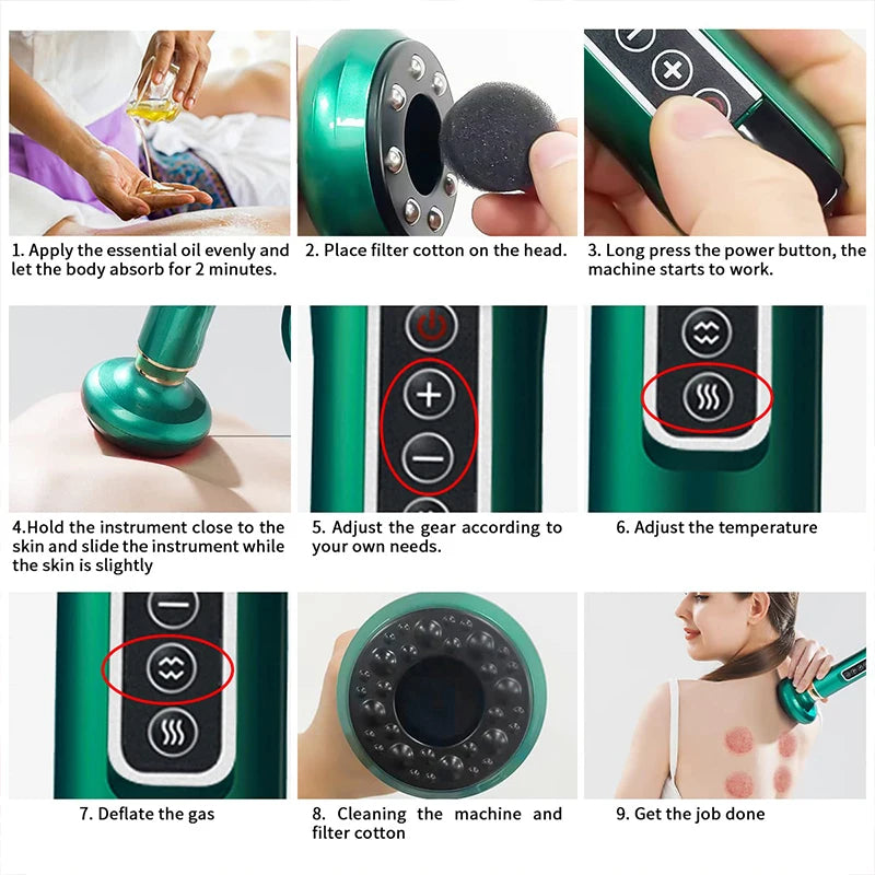 Ventouse Électrique Gua Sha – Massage Anti-Cellulite à Chaleur Infrarouge